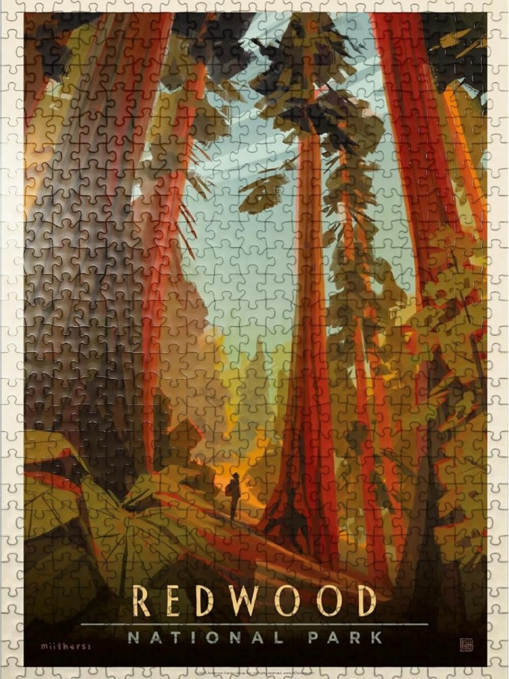 Vintage Redwood National Park Jigsaw Puzzle - 500 Piece Scenic Art for Adults